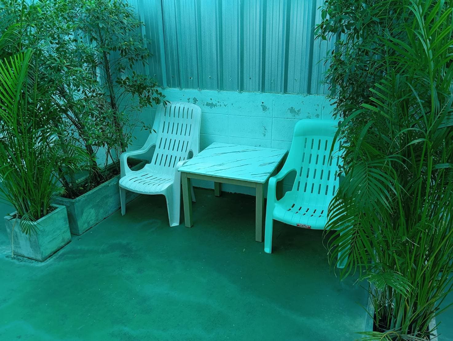 พื้นที่นั่งพัก outdoor Harmony Sauna